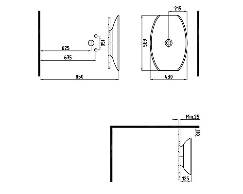 Заказать Раковина 63,5х43 см Bien Harmony HRLG06301FD0W3000 в магазине сантехники Santeh-Crystal.ru