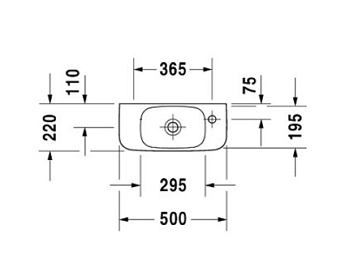 Приобрести Раковина 50х22 см Duravit DuraStyle 0713500008 в магазине сантехники Santeh-Crystal.ru