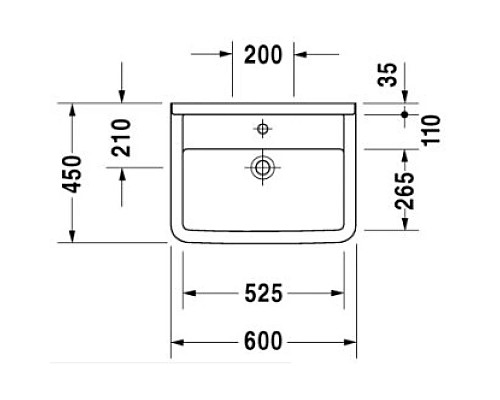 Приобрести Раковина 60х45 см Duravit Starck 3 0300600000 в магазине сантехники Santeh-Crystal.ru