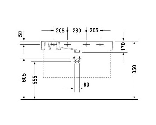 Приобрести Раковина 105х49 см Duravit Vero 0329100000 в магазине сантехники Santeh-Crystal.ru