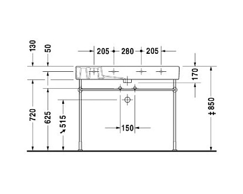 Приобрести Раковина 105х49 см Duravit Vero 0329100000 в магазине сантехники Santeh-Crystal.ru