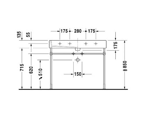 Заказать Раковина 100х47 см Duravit Vero 0454100000 в магазине сантехники Santeh-Crystal.ru