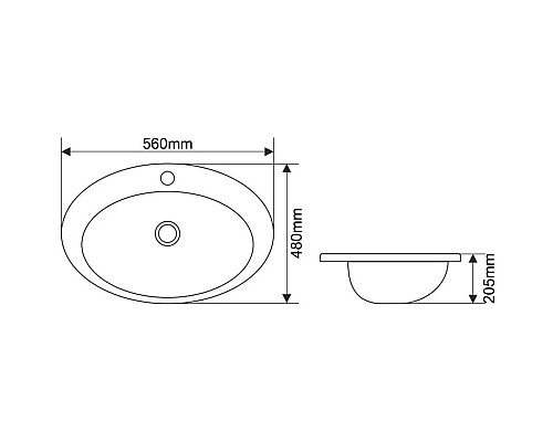 Купить Раковина 56х48 см Melana 308-805 в магазине сантехники Santeh-Crystal.ru