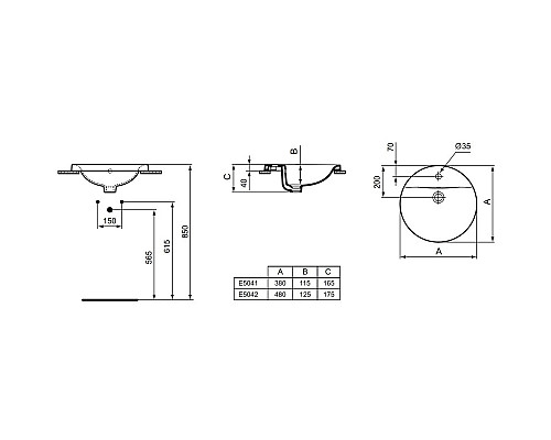 Купить Раковина 48х48 см Ideal Standard Connect E504201 в магазине сантехники Santeh-Crystal.ru