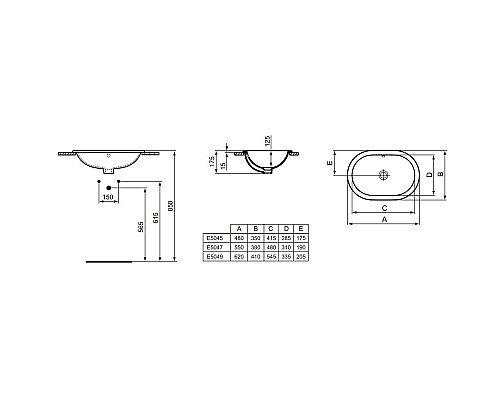 Купить Раковина 62х41 см Ideal Standard Connect E504901 в магазине сантехники Santeh-Crystal.ru