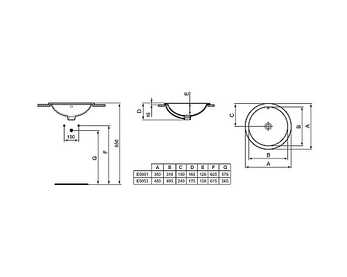 Купить Раковина 48х48 см Ideal Standard Connect E505301 в магазине сантехники Santeh-Crystal.ru