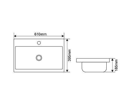Купить Раковина 61х39,5 см Melana 9393 (S60)-805 в магазине сантехники Santeh-Crystal.ru