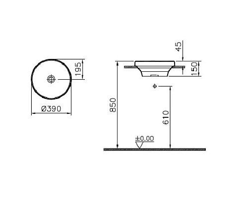 Купить Раковина 39х39 см Vitra Frame 5651B403-0016 в магазине сантехники Santeh-Crystal.ru