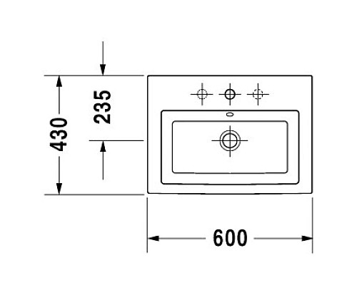 Приобрести Раковина 60х43 см Duravit 2nd Floor 0347600000 в магазине сантехники Santeh-Crystal.ru