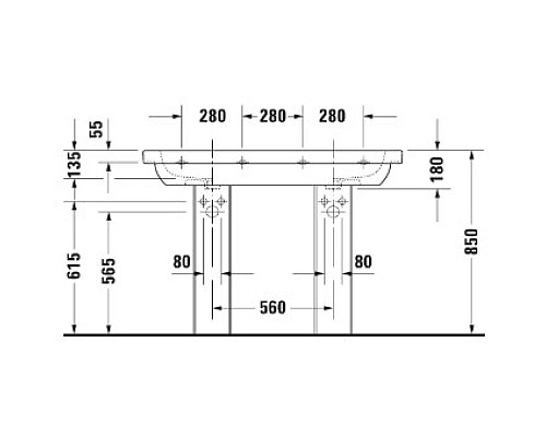 Приобрести Раковина 120х49 см Duravit D-Code 03481200002 в магазине сантехники Santeh-Crystal.ru