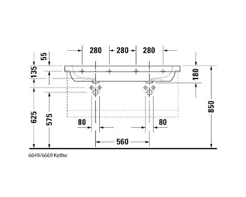 Приобрести Раковина 120х49 см Duravit D-Code 03481200002 в магазине сантехники Santeh-Crystal.ru