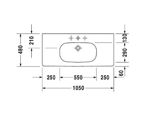 Купить Раковина 105х48 см Duravit D-Code 03421000002 в магазине сантехники Santeh-Crystal.ru