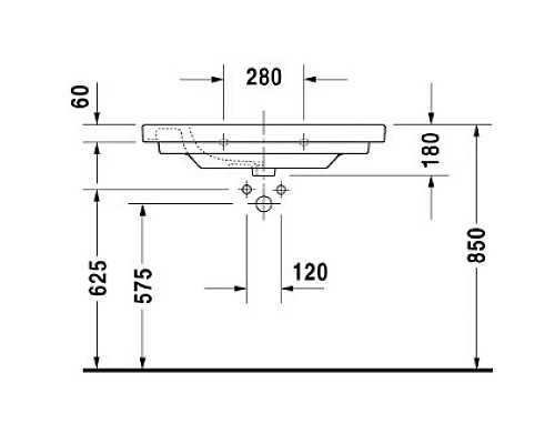 Купить Раковина 85х48 см Duravit D-Code 03528500002 в магазине сантехники Santeh-Crystal.ru