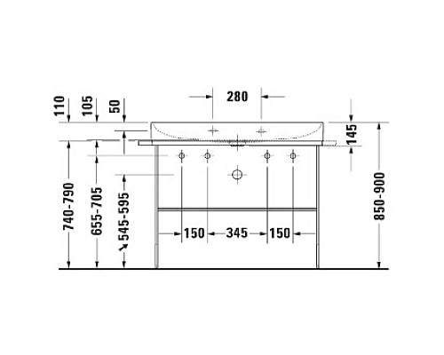 Приобрести Раковина 100х47 см Duravit DuraSquare 2353100043 в магазине сантехники Santeh-Crystal.ru