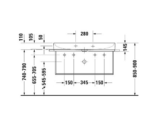 Приобрести Раковина 100х47 см Duravit DuraSquare 2353100043 в магазине сантехники Santeh-Crystal.ru