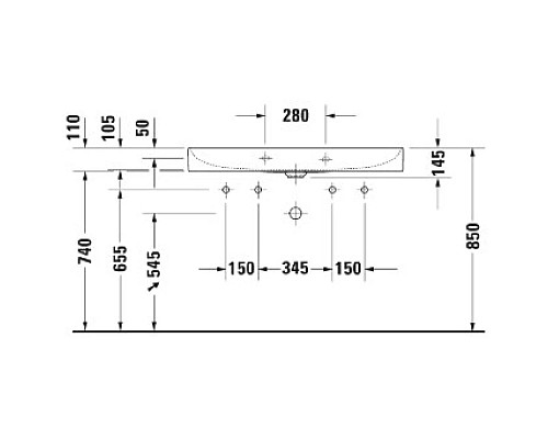 Приобрести Раковина 100х47 см Duravit DuraSquare 2353100043 в магазине сантехники Santeh-Crystal.ru