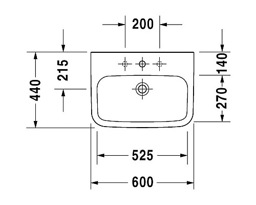 Купить Раковина 60х44 см Duravit DuraStyle Med 2324600000 в магазине сантехники Santeh-Crystal.ru