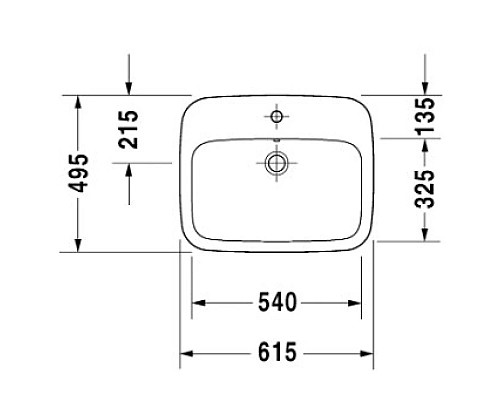 Купить Раковина 61,5х49,5 см Duravit DuraStyle 0374620000 в магазине сантехники Santeh-Crystal.ru