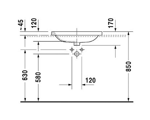 Купить Раковина 61,5х49,5 см Duravit DuraStyle 0374620000 в магазине сантехники Santeh-Crystal.ru