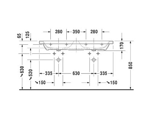 Купить Раковина 130х48 см Duravit DuraStyle 2338130000 в магазине сантехники Santeh-Crystal.ru