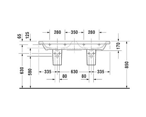 Купить Раковина 130х48 см Duravit DuraStyle 2338130000 в магазине сантехники Santeh-Crystal.ru