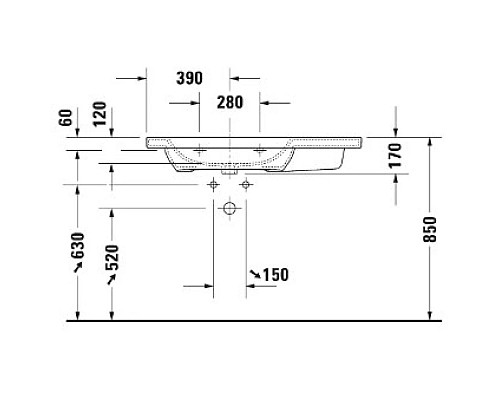 Приобрести Раковина 100х48 см Duravit DuraStyle 2325100000 в магазине сантехники Santeh-Crystal.ru