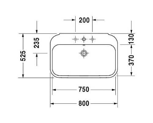 Купить Раковина 80х52,5 см Duravit Happy D.2 2316800000 в магазине сантехники Santeh-Crystal.ru