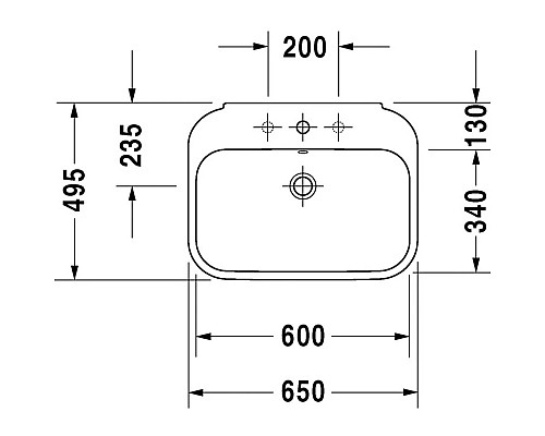 Купить Раковина 65х49,5 см Duravit Happy D.2 2316650000 в магазине сантехники Santeh-Crystal.ru