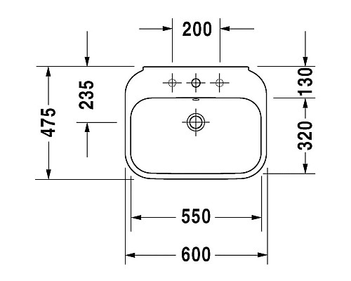 Приобрести Раковина 60х47,5 см Duravit Happy D.2 2316600000 в магазине сантехники Santeh-Crystal.ru