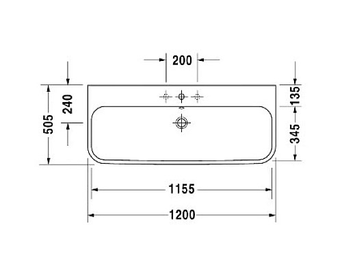 Заказать Раковина 120х50,5 см Duravit Happy D.2 2318120000 в магазине сантехники Santeh-Crystal.ru