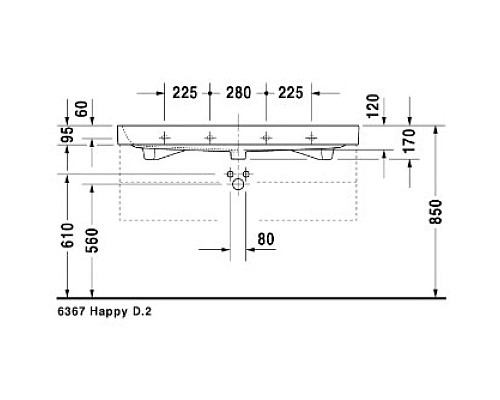 Заказать Раковина 120х50,5 см Duravit Happy D.2 2318120000 в магазине сантехники Santeh-Crystal.ru