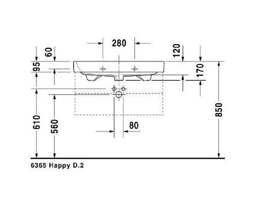 Купить Раковина 80х50,5 см Duravit Happy D.2 2318800000 в магазине сантехники Santeh-Crystal.ru