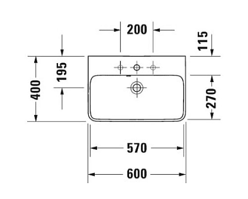 Заказать Раковина 60х40 см Duravit ME by Starck 2343600000 в магазине сантехники Santeh-Crystal.ru