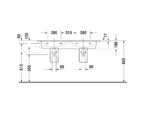 Приобрести Раковина 130х49 см Duravit ME by Starck 2336130000 в магазине сантехники Santeh-Crystal.ru