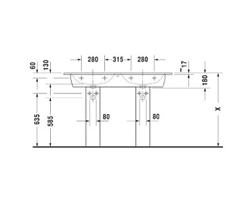 Приобрести Раковина 130х49 см Duravit ME by Starck 2336130000 в магазине сантехники Santeh-Crystal.ru