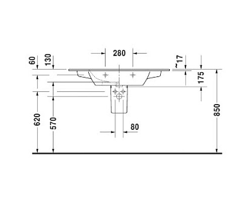 Купить Раковина 103х49 см Duravit ME by Starck 2336100000 в магазине сантехники Santeh-Crystal.ru