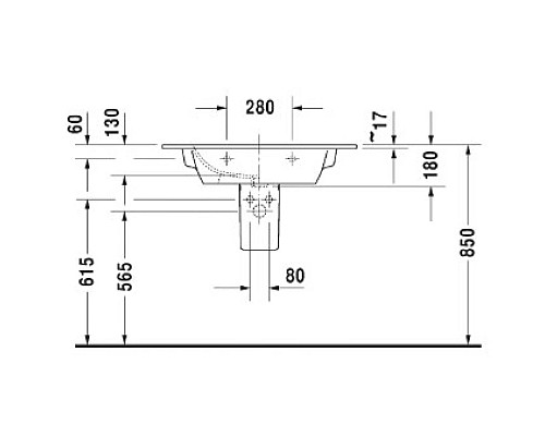 Заказать Раковина 83х49 см Duravit ME by Starck 2336830000 в магазине сантехники Santeh-Crystal.ru