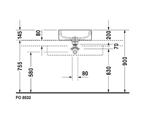 Купить Раковина 48 см Duravit Starck 1 0446480000 в магазине сантехники Santeh-Crystal.ru