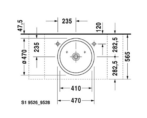 Приобрести Раковина 47 см Duravit Starck 1 0386470027 в магазине сантехники Santeh-Crystal.ru