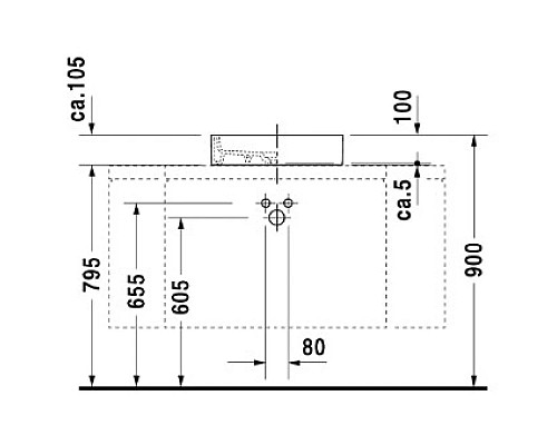 Заказать Раковина 47 см Duravit Starck 1 0386470028 в магазине сантехники Santeh-Crystal.ru