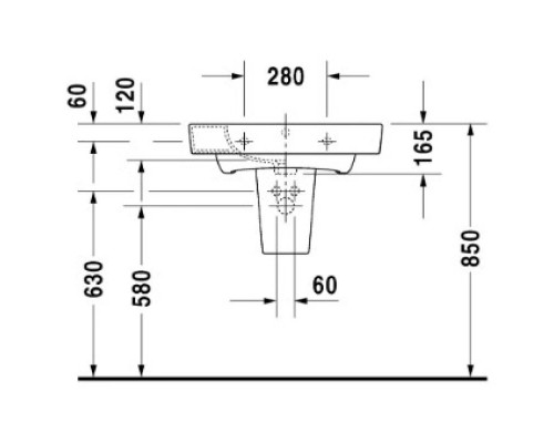 Купить Раковина 65х51 см Duravit Starck 2 2323650000 в магазине сантехники Santeh-Crystal.ru