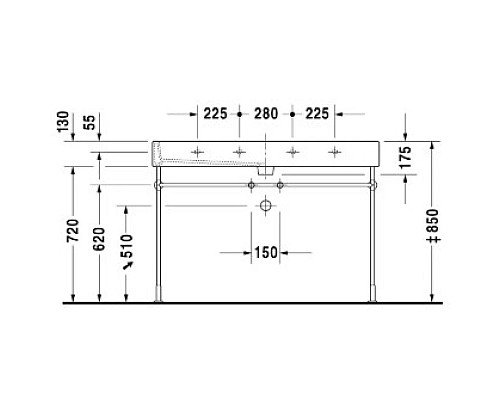 Купить Раковина 120х47 см Duravit Vero 0454120000 в магазине сантехники Santeh-Crystal.ru