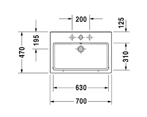 Приобрести Раковина 70х47 см Duravit Vero 0454700000 в магазине сантехники Santeh-Crystal.ru