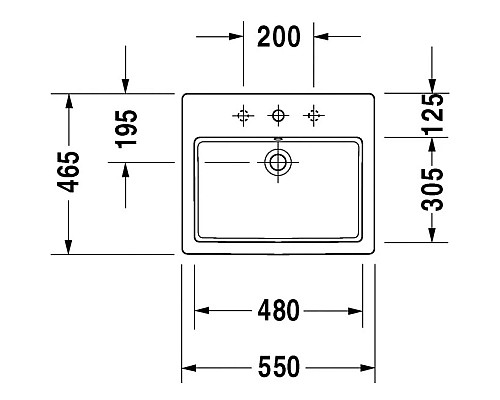 Приобрести Раковина 55х46,5 см Duravit Vero 0315550000 в магазине сантехники Santeh-Crystal.ru