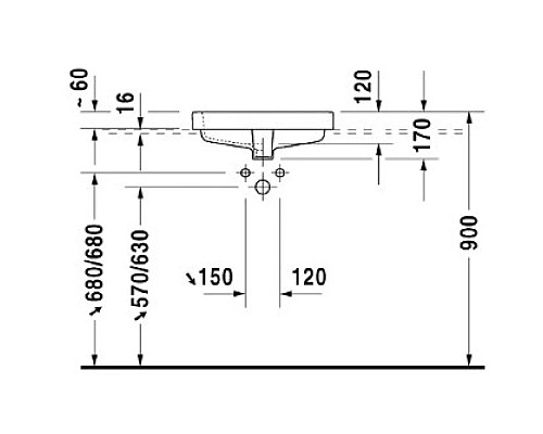 Купить Раковина 50х46,5 см Duravit Vero 0315500000 в магазине сантехники Santeh-Crystal.ru