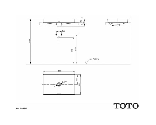 Приобрести Раковина 60х38 см Toto Neorest L4716E#XW в магазине сантехники Santeh-Crystal.ru