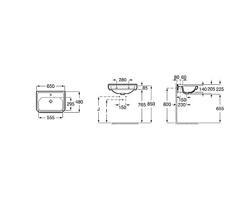 Заказать Раковина 65x48 см Roca Carmen 3270A1000 в магазине сантехники Santeh-Crystal.ru