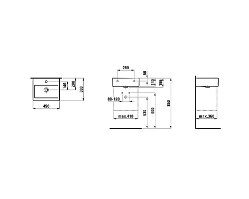 Купить Раковина 45x38 см Laufen Living City 8.1543.2.000.104.1 в магазине сантехники Santeh-Crystal.ru