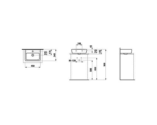 Приобрести Раковина 45x34 см Laufen Pro A 8.1195.2.000.104.1 в магазине сантехники Santeh-Crystal.ru