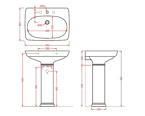 Заказать Раковина 68x49,5 см Artceram Civitas CIL001 01 00 bix1 в магазине сантехники Santeh-Crystal.ru